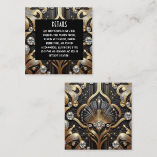 Cartões de Detalhes de Casamento Art Deco