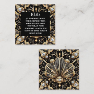 Cartões de Detalhes de Casamento Art Deco