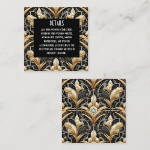Cartões de Detalhes de Casamento Art Deco