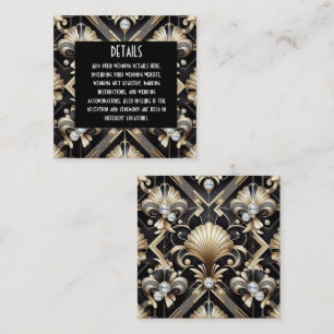 Cartões de Detalhes de Casamento Art Deco