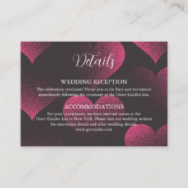 Cartões de Detalhes de Casamento com Tema Coração