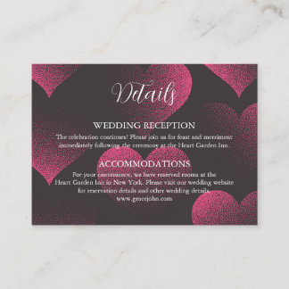 Cartões de Detalhes de Casamento com Tema Coração 