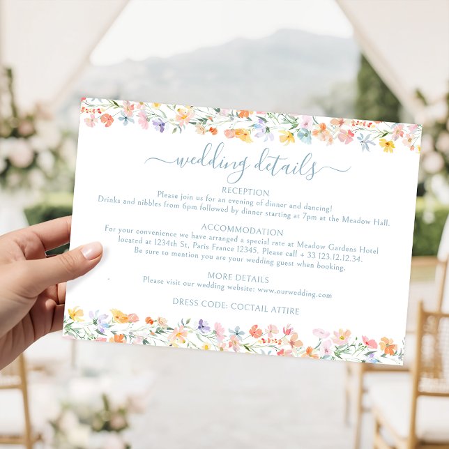 Cartões de Detalhes de Casamento de Flores Silvest (Criador carregado)