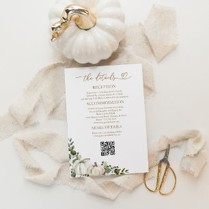 Cartões de Detalhes de Casamento de Outono com Ver