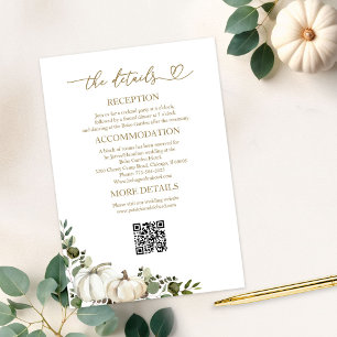 Cartões de Detalhes de Casamento de Outono com Ver