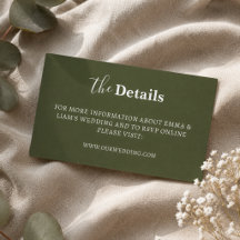 Cartões de Detalhes de Casamento Elegantes e Moder