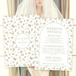 Cartões de detalhes de casamento florais quentes