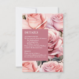 Cartões de Detalhes de Rosas Rosadas