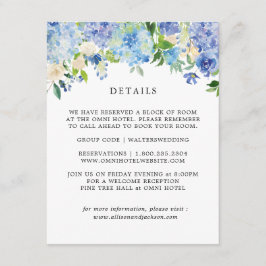 Cartões de Detalhes do Casamento Floral de Hydrang