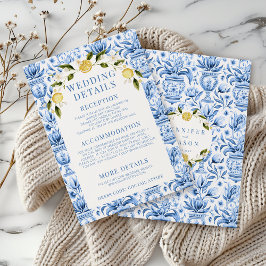 Cartões de detalhes do casamento para azulejos do