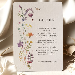 Cartões de Detalhes do Casamento Wildflowers