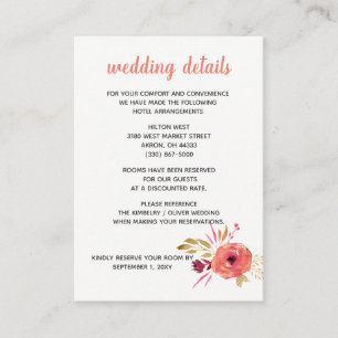 Cartões de detalhes florais do casamento