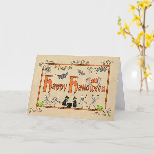 Cartões de Dia das Bruxas (Flor Amarela)