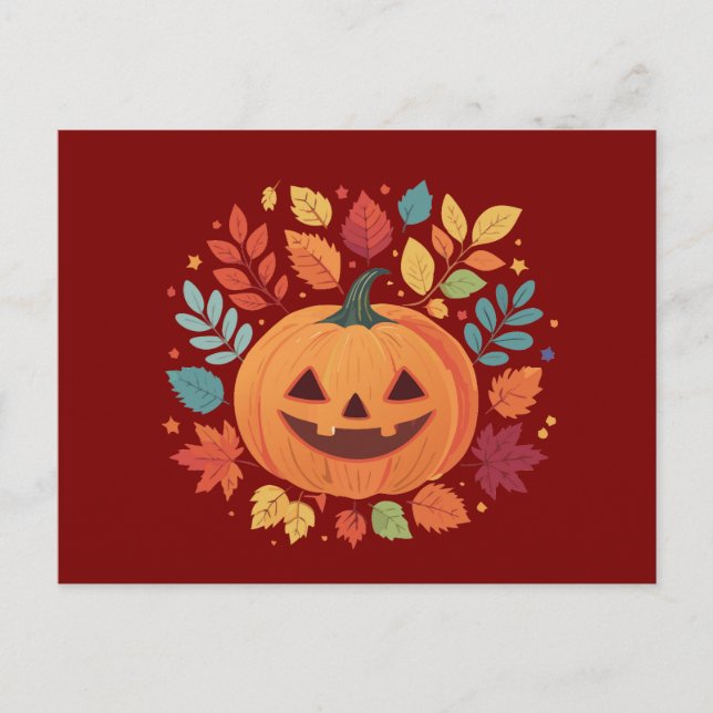 Cartões de Dia das Bruxas com Abóbora (Frente)