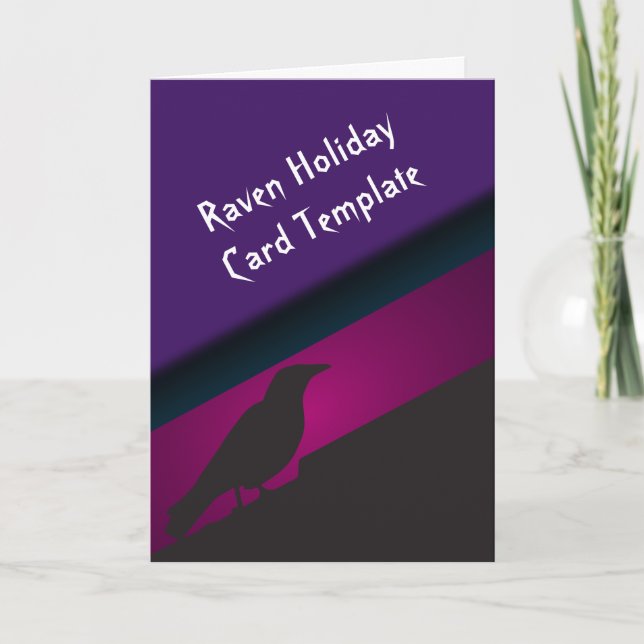 Cartões de Dia das Bruxas em Raven Negro (Frente)