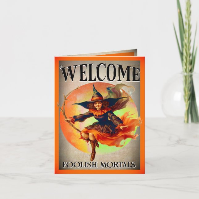 Cartões de Dia de as Bruxas engraçado retrorreflec (Frente)