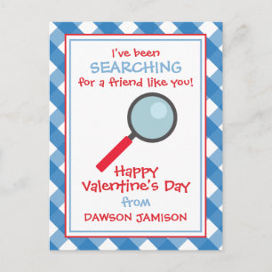 Cartões de Dia dos Namorados com Lupa de Gingham