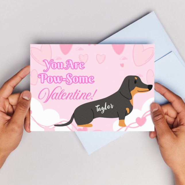 Cartões de Dia dos Namorados de Dachshund para Imp (Printable Dachshund Valentine's Day Cards - Custom Text)