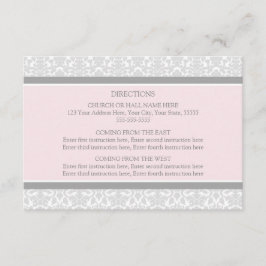 Cartões de Direção de Casamento - Cinza Rosa - Dam