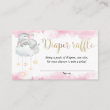 Cartões de elefante de fralda de bebê, dourado, co