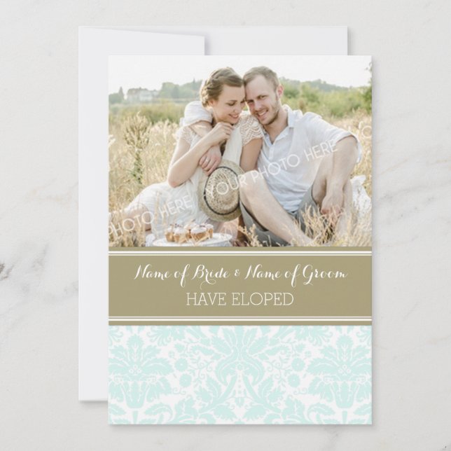 Cartões de Elopimento de Fotografias com Damasco A (Frente)