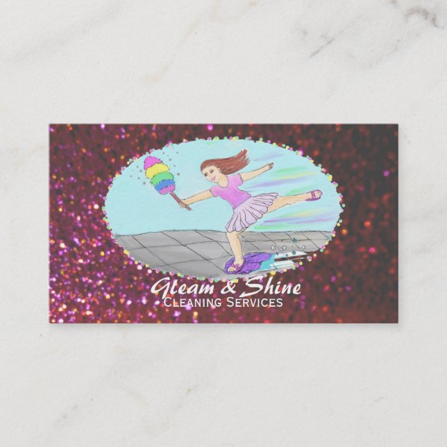 Cartões de empresa de serviços da limpeza (Frente)