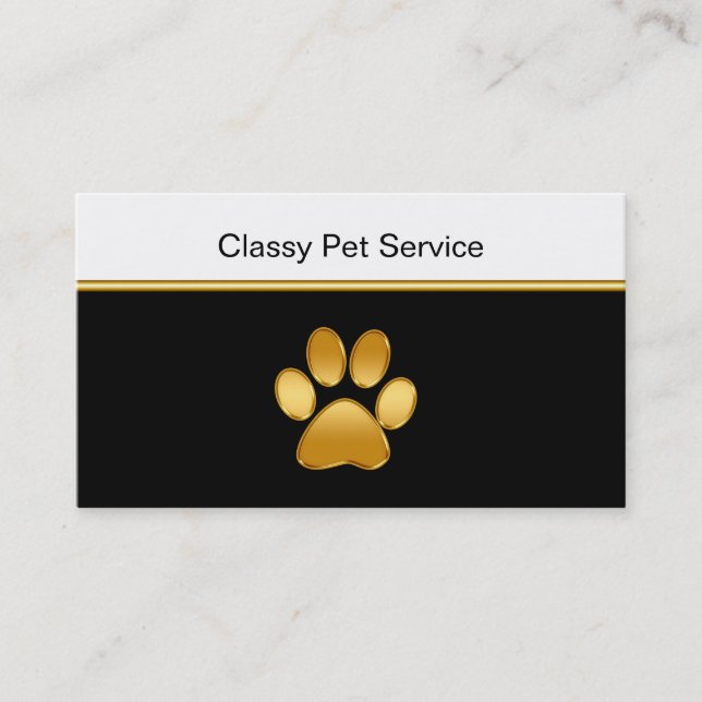 Cartões de empresa de serviços elegantes do animal (Frente)