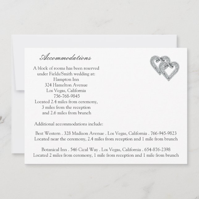 Cartões de Enclausuramento de Casamento Corações B (Frente)