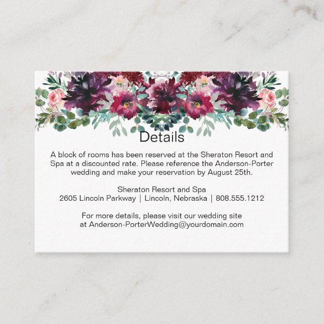 Cartões de Enclosure de Spray Rosa Roxo Vermelho M (Frente)