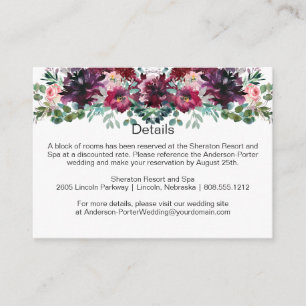 Cartões de Enclosure de Spray Roxo Vermelho Malva 