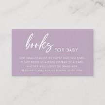 Cartões de Envio Minimalistas Roxos para Chás de B