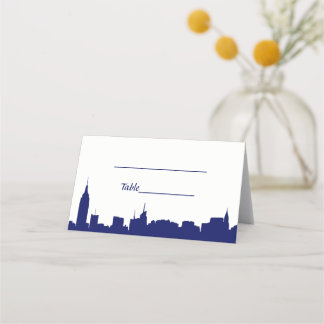 Cartões de Escolta Azul-Silhueta Azul-Skyline DIY
