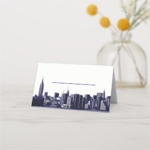 Cartões de Escolta Azul-Silhueta Azul-Skyline DIY