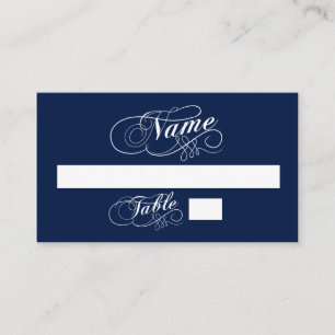 Cartões De Escolta De Casamento Azul E Branco Eleg