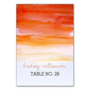 cartões de escolta de casamento laranja - aquarela