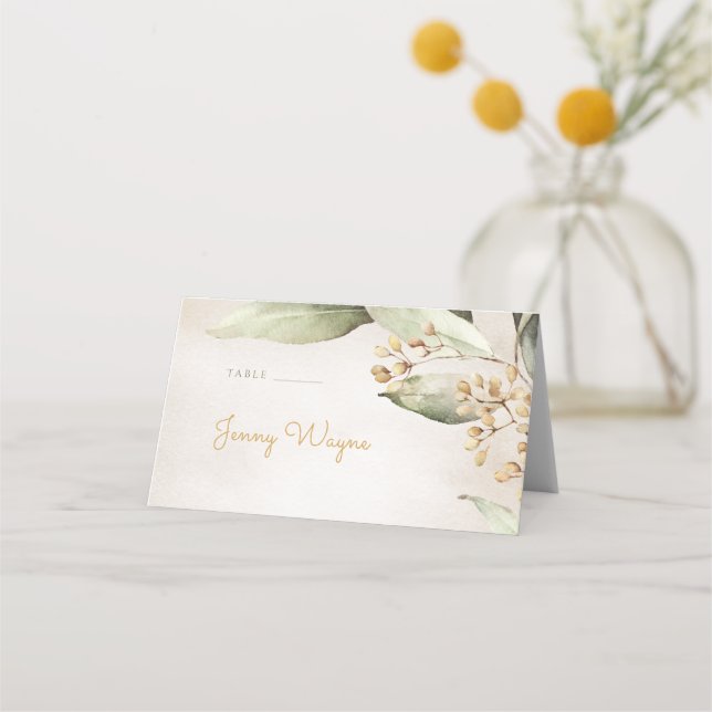 Cartões de escolta rústicos de vegetação botânica (Frente)