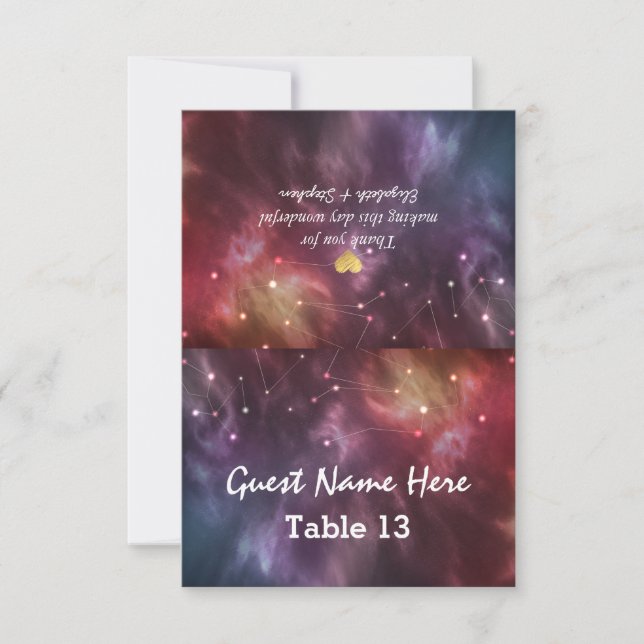 Cartões de Escorta de Casamento Número Galaxy Star (Frente)