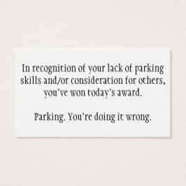 Cartões de estacionamento ruins
