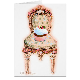 Cartões de estilo de Cupcake e de cadeira