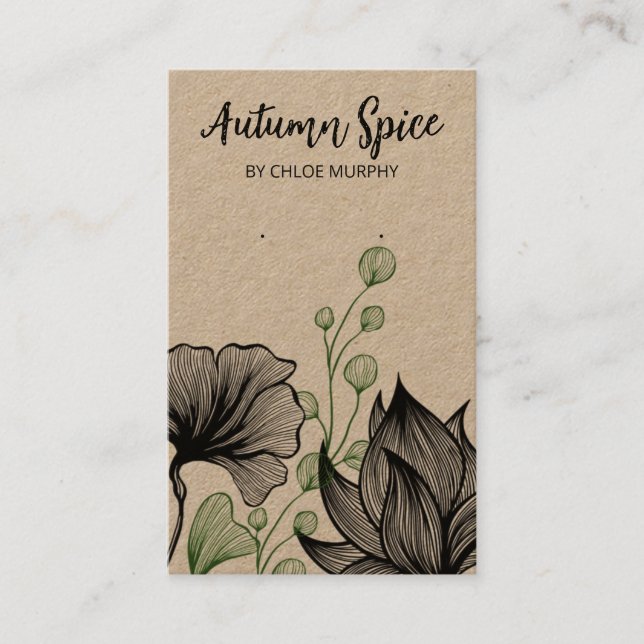 Cartões de Exibição de Orelha Natural da Kraft (Frente)