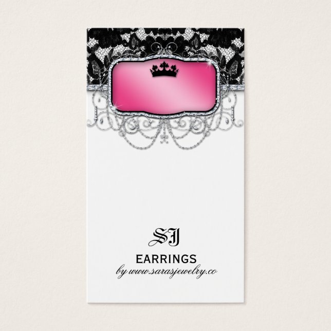 Cartões de Exibição Vintage Lace Crown Jewelry (Frente)