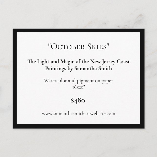 Cartões de Exposição de Arte Editáveis Etiquetas d (Frente)