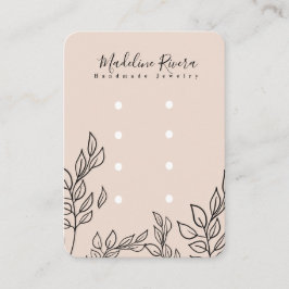 Cartões de Exposição de Brincos Artesanais Leaf