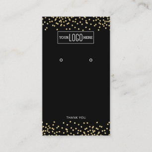 Cartões de Exposição de Brincos – Logotipo Preto e