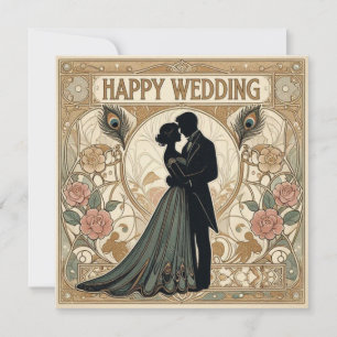 Cartões de felicitações de casamento felizes