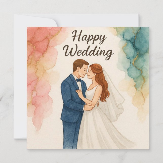 Cartões de Felicitações de Casamento Felizes (Frente)