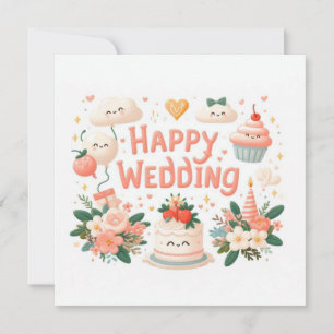 Cartões de Felicitações de Casamento Felizes