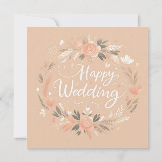 Cartões de Felicitações de Casamento Felizes (Frente)