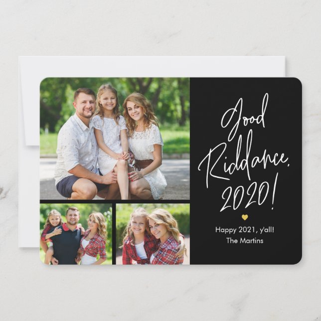 Cartões de Feliz ano novo para boas imagens do Rid (Frente)