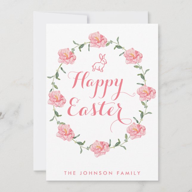 Cartões De felz pascoa, Coelhinhos Rosa E Pés (Frente)